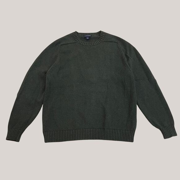 Lands’ End Japan Cotton Sweater XL | Dark Green Crewneck Quality Knit Gift Ready - Picture 2 of 8
